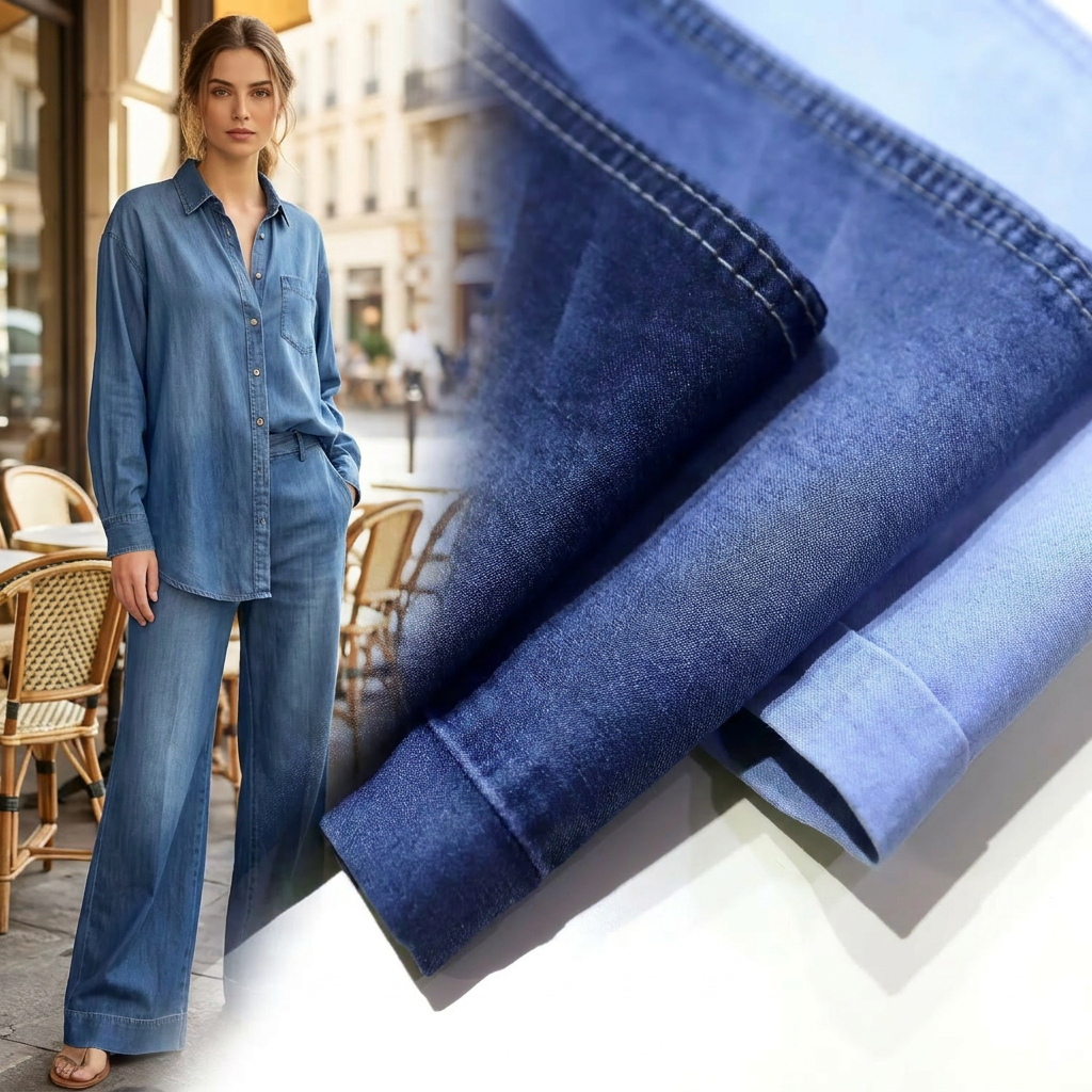 605A-6 60%Cotton 10*21/55 OE Yarn Indigo Color Denim Fabric Wholesale 1