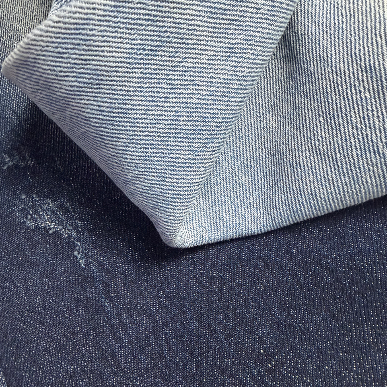 Super Soft Denim Fabric Non Stretch Mercerized Double Side Silky Touch GRS Certified Jeans Fabric