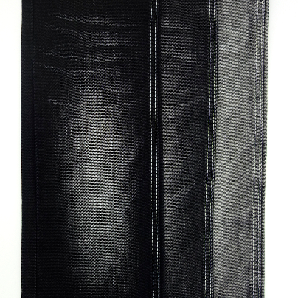 317H-4H 8.3oz black color non stretch denim fabric for women's jeans