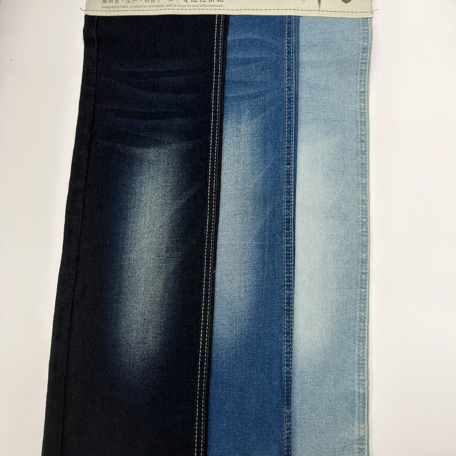 Cotton Viscose Denim Fabric Deep Blue Soft Hand Feel Raw Denim Reliable China Denim Mill Sample