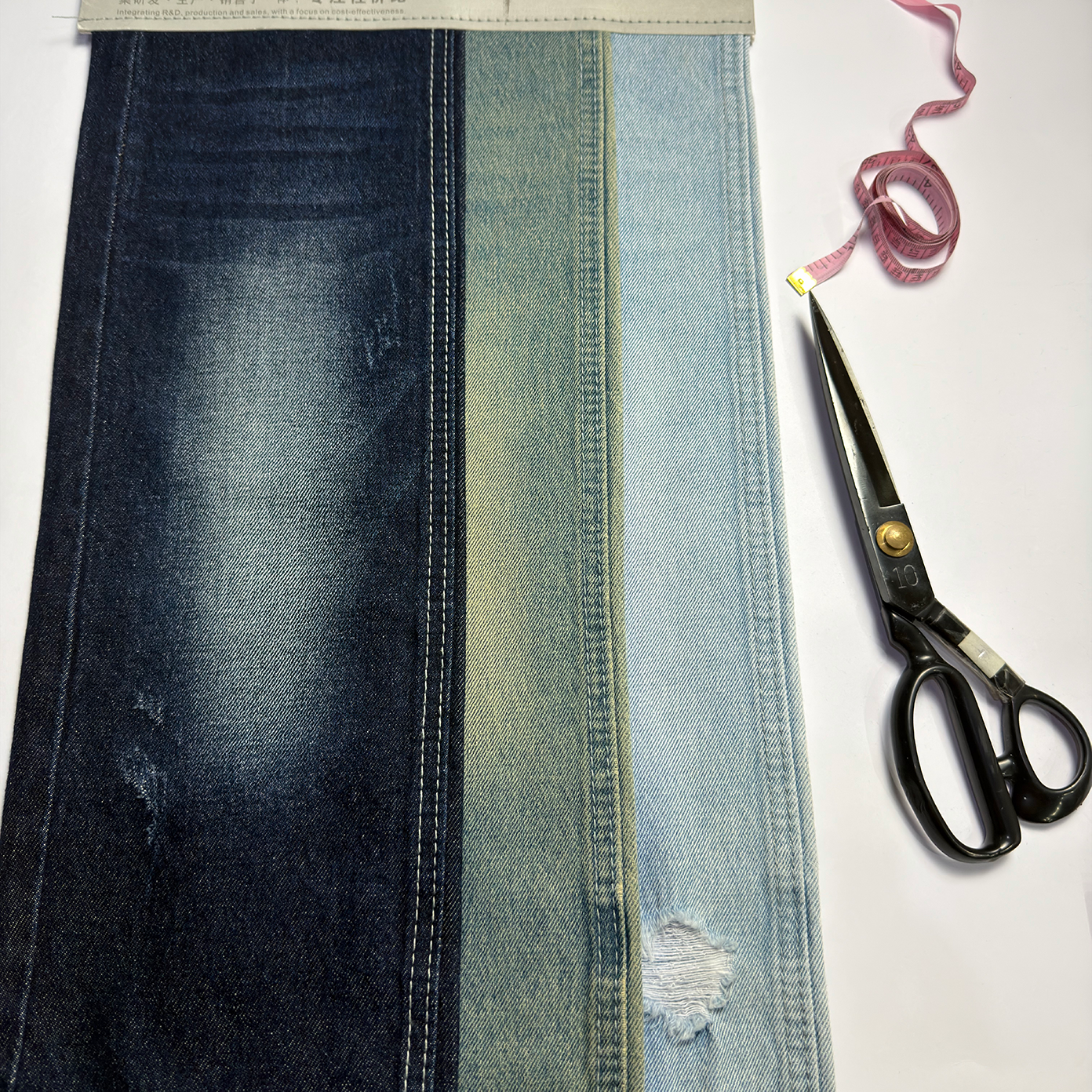 605A-6 60%Cotton 10*21/55 OE Yarn Indigo Color Denim Fabric Wholesale 1