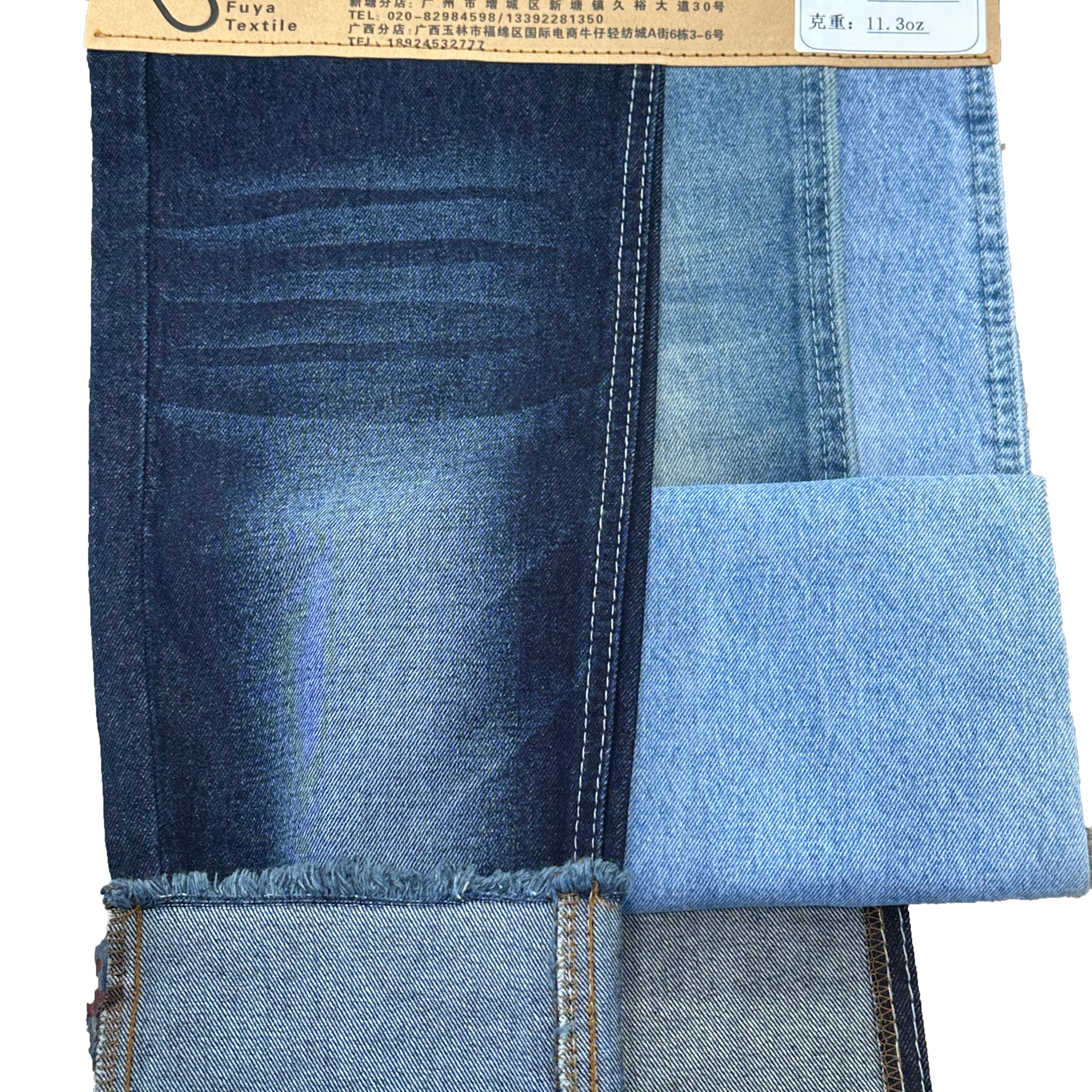 605A-6 60%Cotton 10*21/55 OE Yarn Indigo Color Denim Fabric Wholesale 1