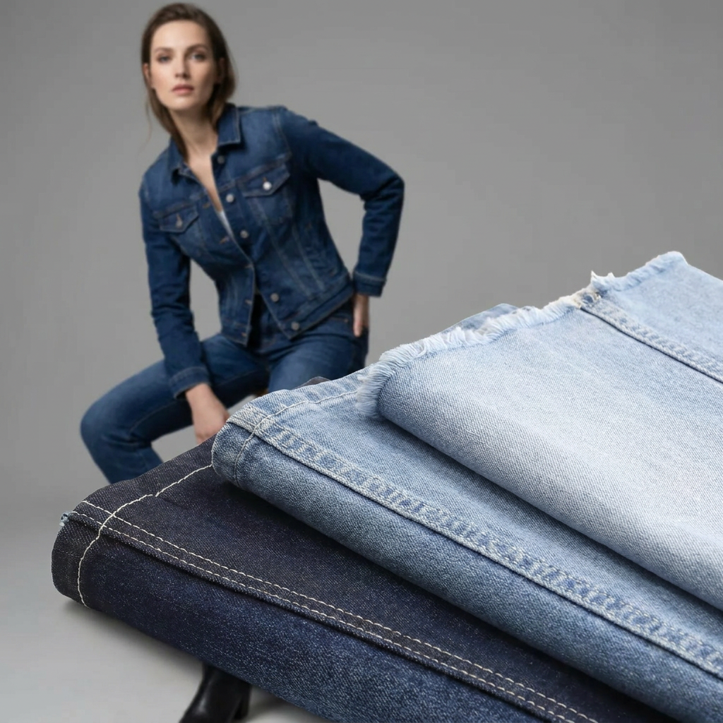 605A-6 60%Cotton 10*21/55 OE Yarn Indigo Color Denim Fabric Wholesale 1