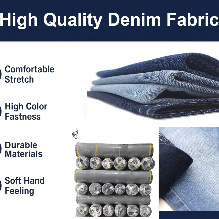 605A-6 60%Cotton 10*21/55 OE Yarn Indigo Color Denim Fabric Wholesale 1