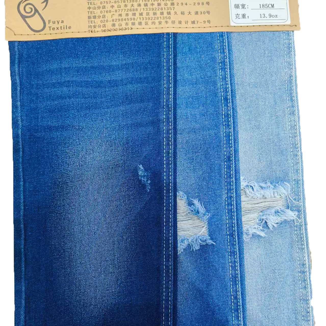 605A-6 60%Cotton 10*21/55 OE Yarn Indigo Color Denim Fabric Wholesale 1