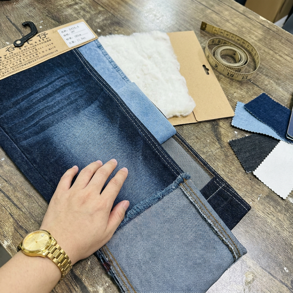 605A-6 60%Cotton 10*21/55 OE Yarn Indigo Color Denim Fabric Wholesale 1