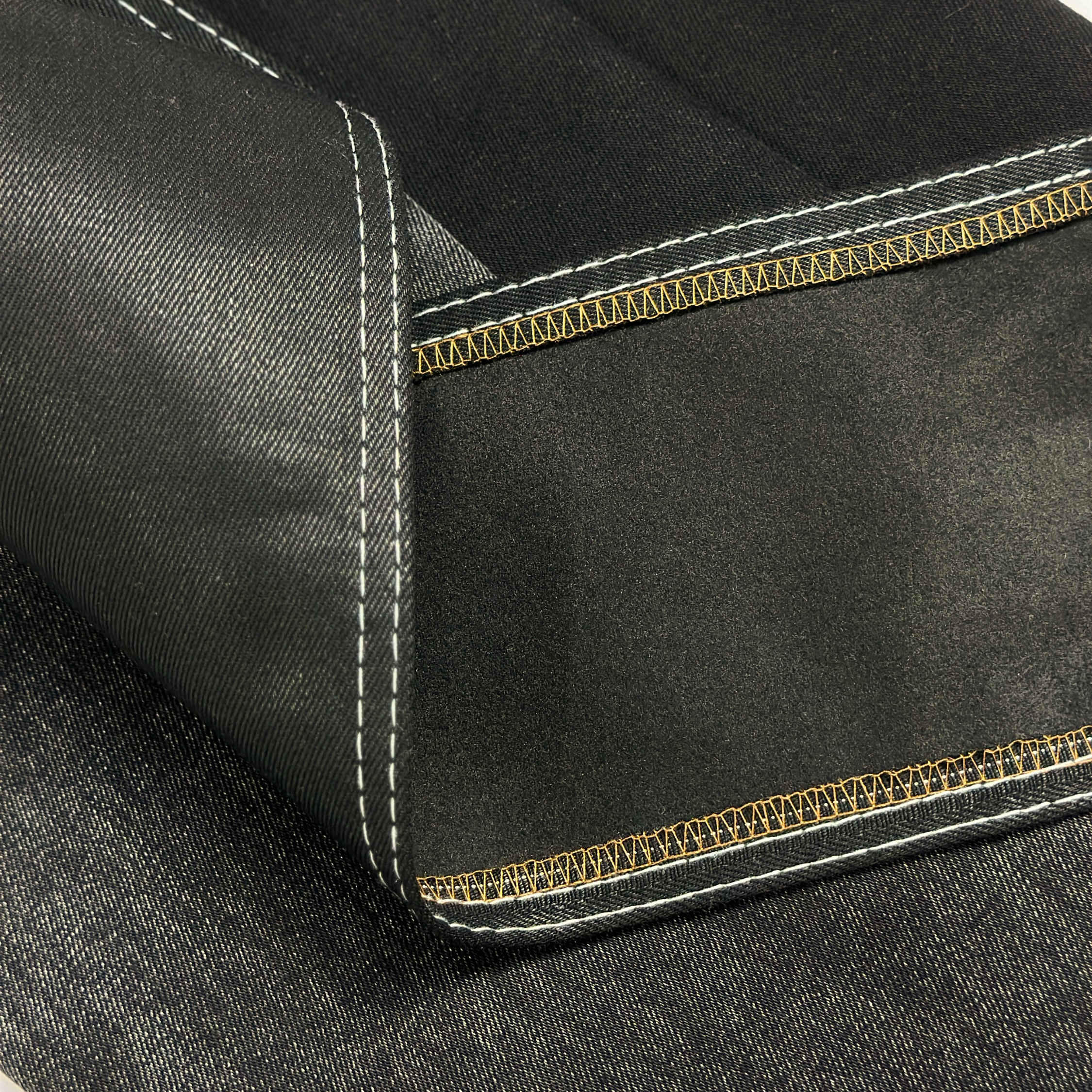 Brushed Back Black Twill Denim Fabric Medium Weight Woven Soft Touch Eco-Friendly Factory Wholesale