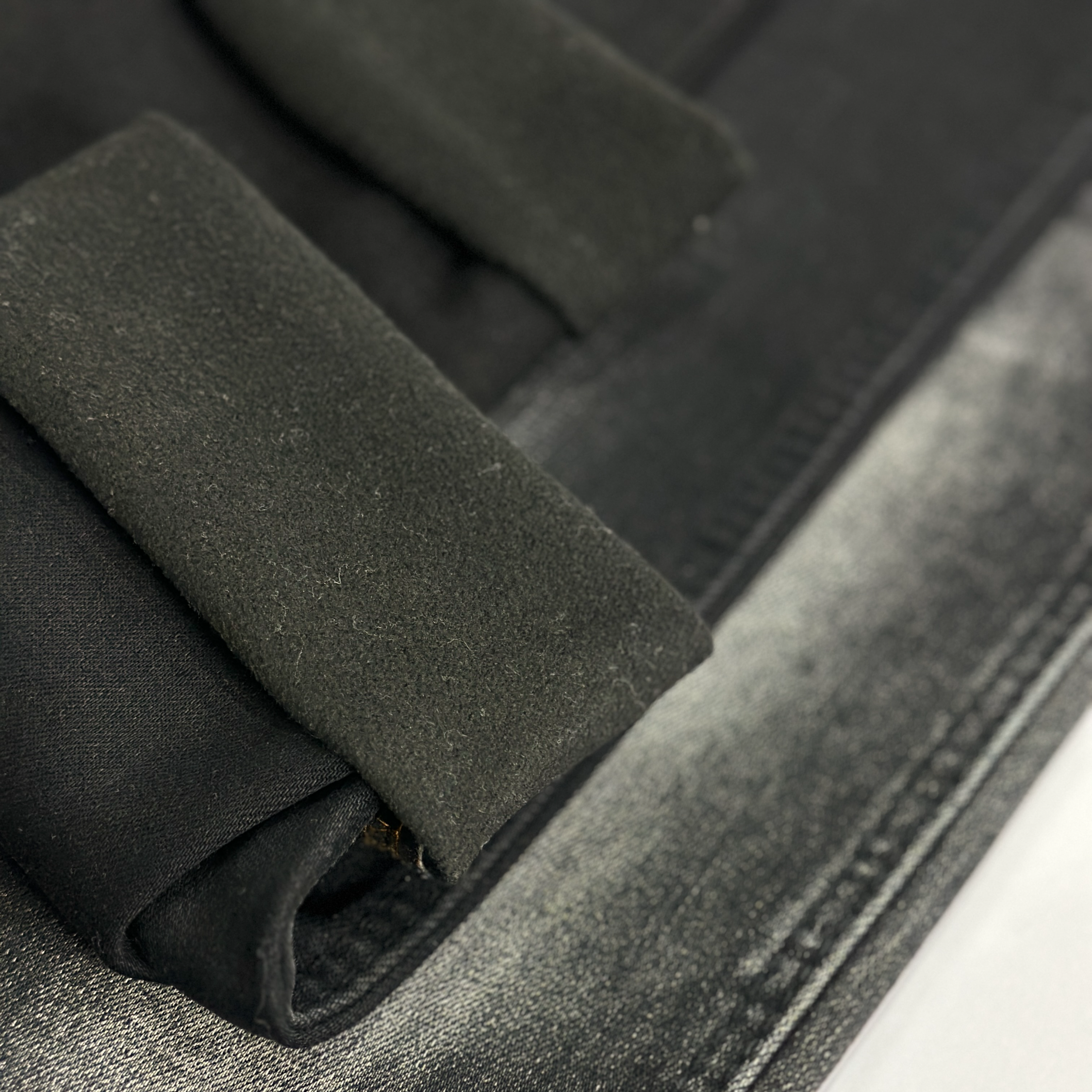 Super Heavyweight 140z Brushed Sheared Fleece Back Denim Fabric Soft Warm Hand Raw Denim Manufacture