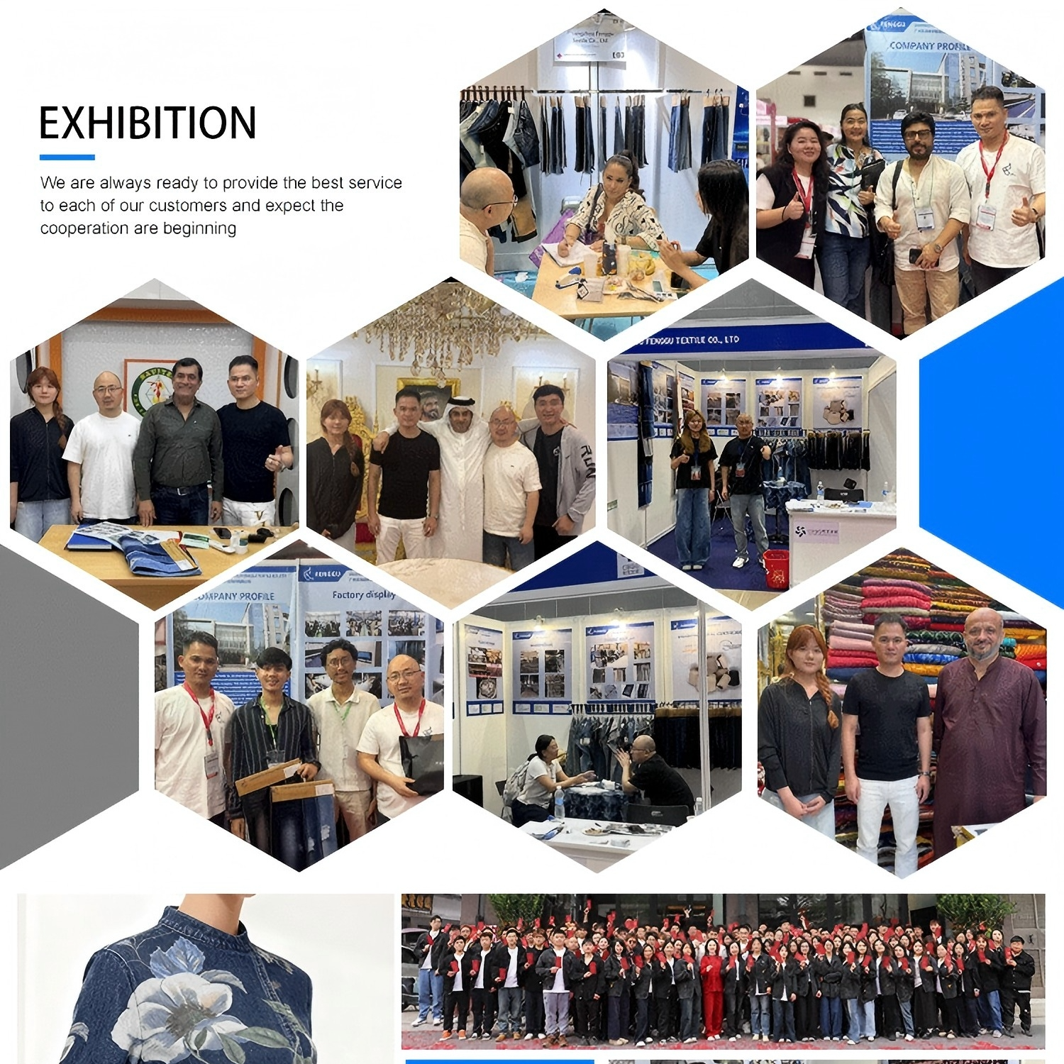 605A-6 60%Cotton 10*21/55 OE Yarn Indigo Color Denim Fabric Wholesale 1