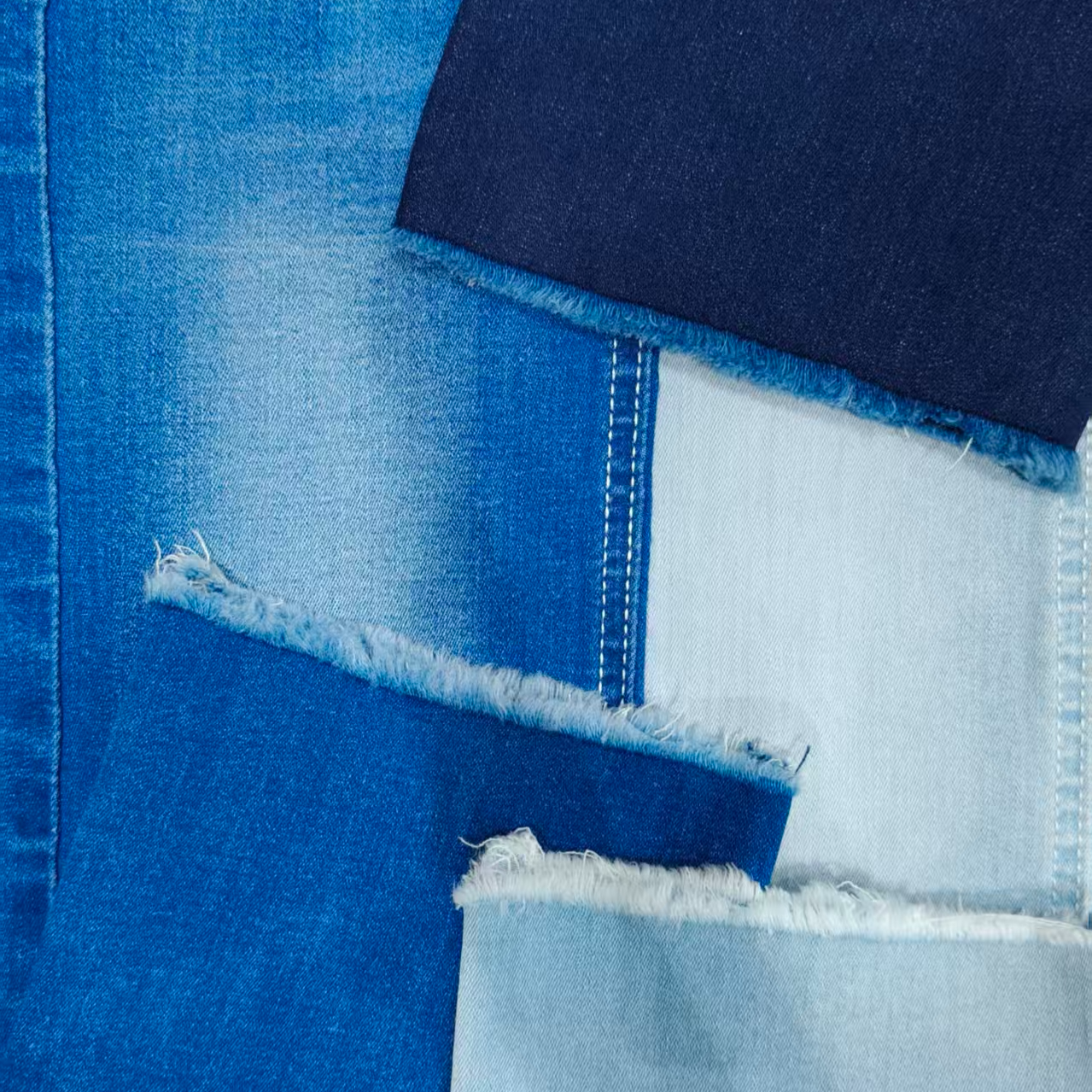 Heavy Duty Stretch Eco-Friendly Woven Indigo Double Core Construction 170cm Wide Custom Denim Fabric