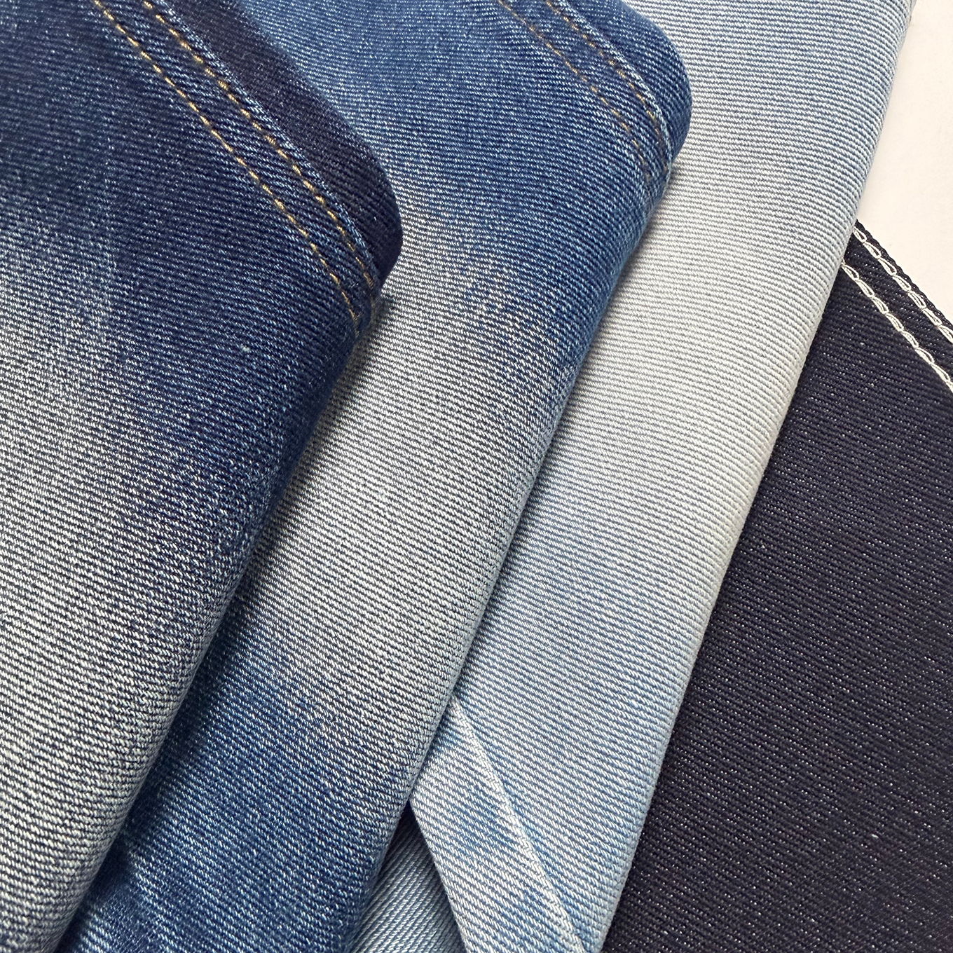 Dark Indigo Denim Fabric Mercerized 7S Double Side Lustrous Yarn Coarse Texture for Autumn Winter