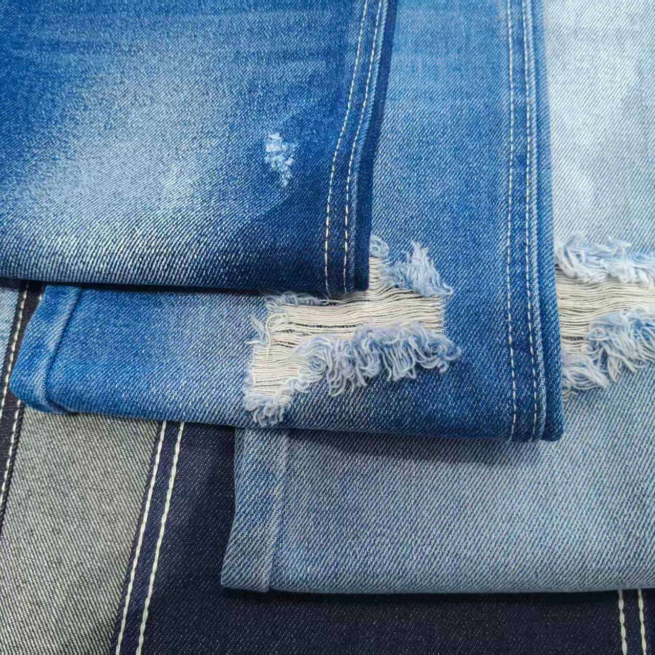 605A-6 60%Cotton 10*21/55 OE Yarn Indigo Color Denim Fabric Wholesale 1